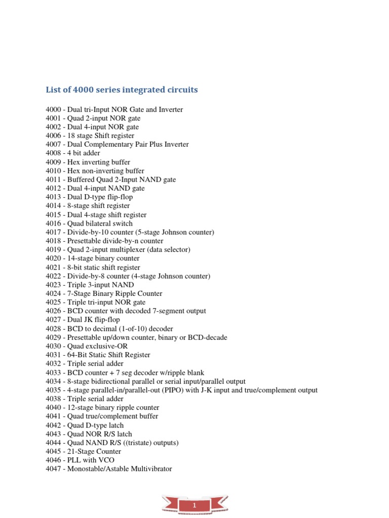 List Of 4000 Series Ic Pinouts Example Circuits And M vrogue.co