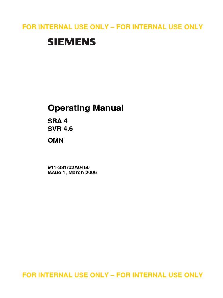 Siemens Sra4 Svr4.6 Omn - Operating Manual | PDF | Computer ...