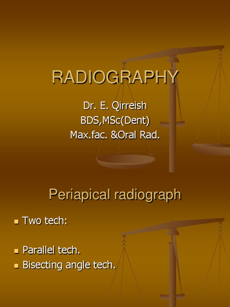 Bisecting Angle Technique in Radiography | PDF | Tooth | Radiography
