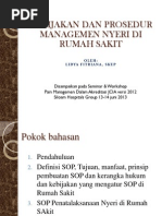 Download Kebijakan Dan Prosedur Managemen Nyeri Di Rumah Sakit  Lidya Fitriana SKep  by hancoy SN245176225 doc pdf