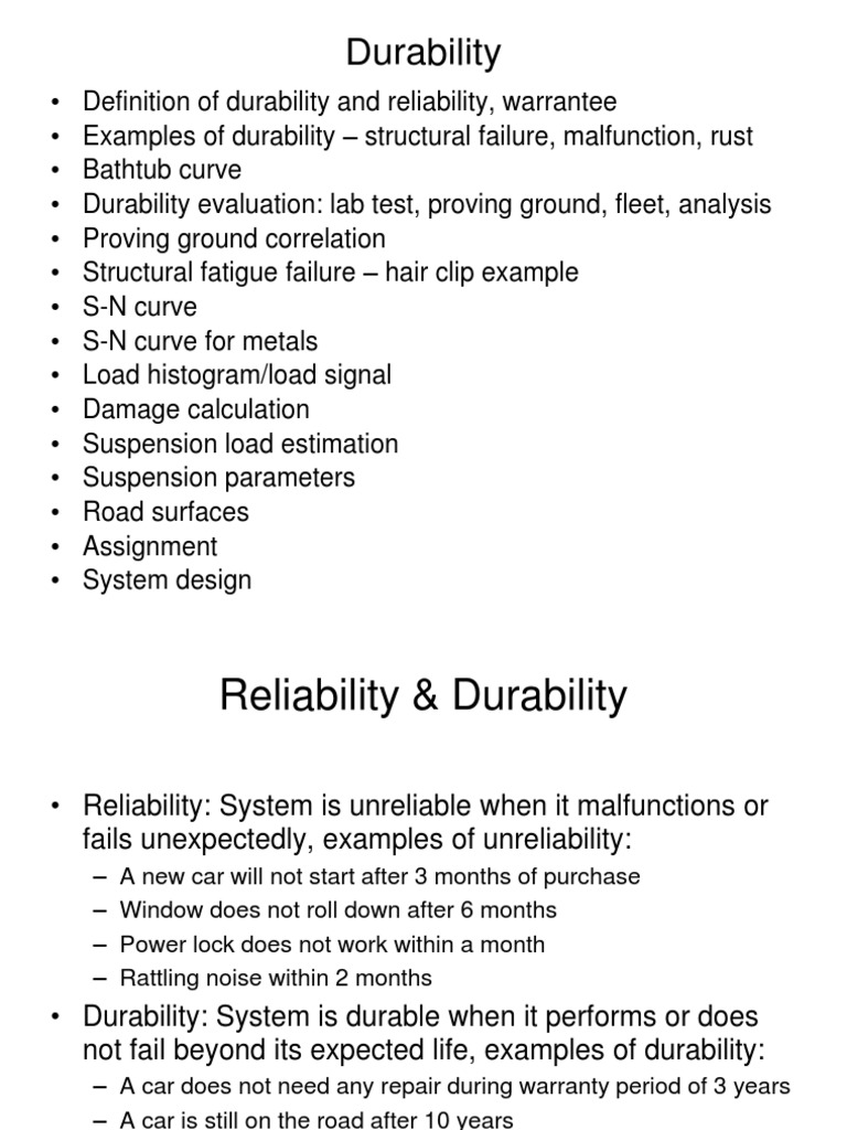 Understanding Durability and Reliability | PDF | Fatigue (Material ...