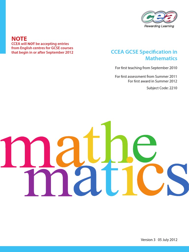 GCSE Maths Spec. For CCEA | PDF | Trigonometric Functions | Equations