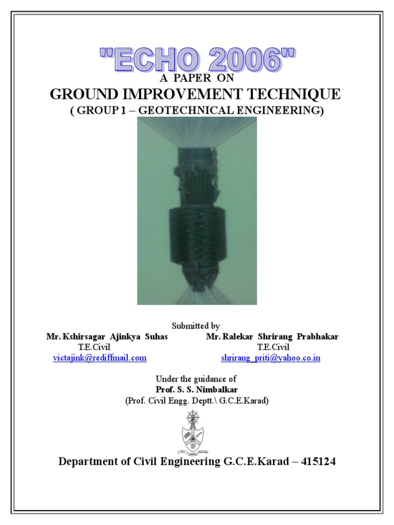 Ground Improvement Technique-1 | PDF | Deep Foundation | Soil