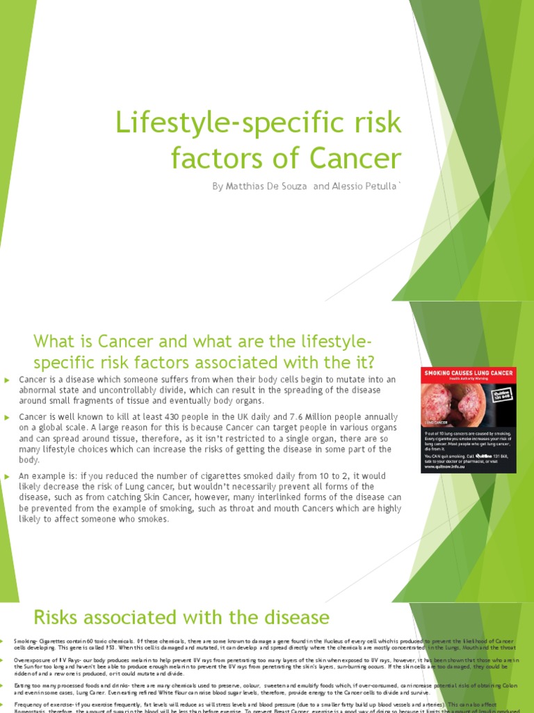 Lifestyle-Specific Risk Factors of Cancer | PDF | Lung Cancer | Cancer