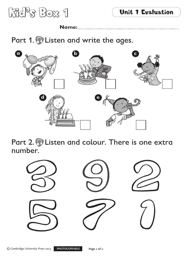 Kid's Box PDF Worksheets PDF | PDF
