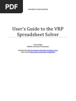 User's Guide To The VRP Spreadsheet Solver: University of Southampton