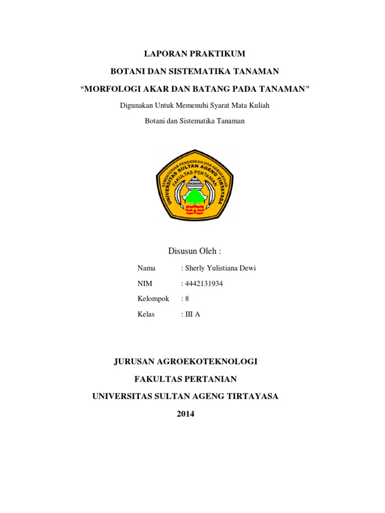 Laporan Praktikum Botani dan Sistematika Tanaman