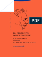 El Filósofo Impertinente. Kierkegaard Contra El Orden Establecido - Goñi Zubieta, Carlos