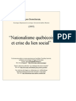 “Nationalisme québécois  et crise du lien social”