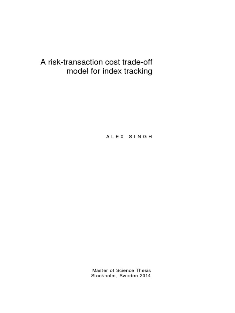 Risk-Transaction Cost Model for Index Tracking | PDF | Principal ...