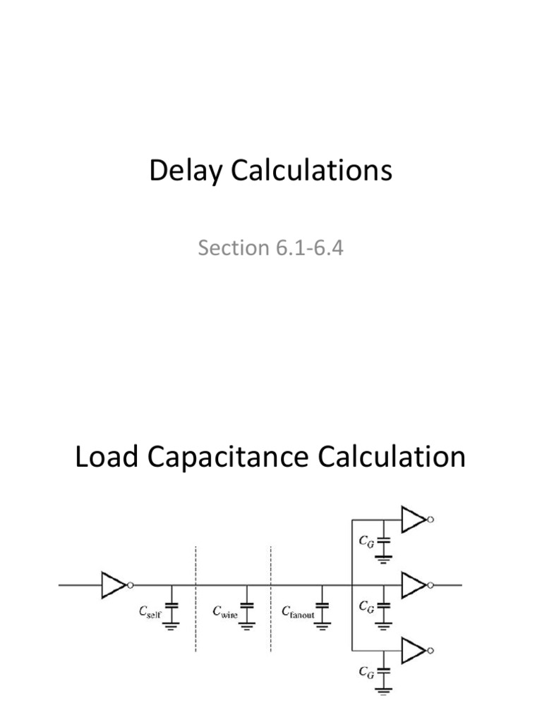 Load Capacitance and Delay Calculations | PDF | Cmos | Capacitance
