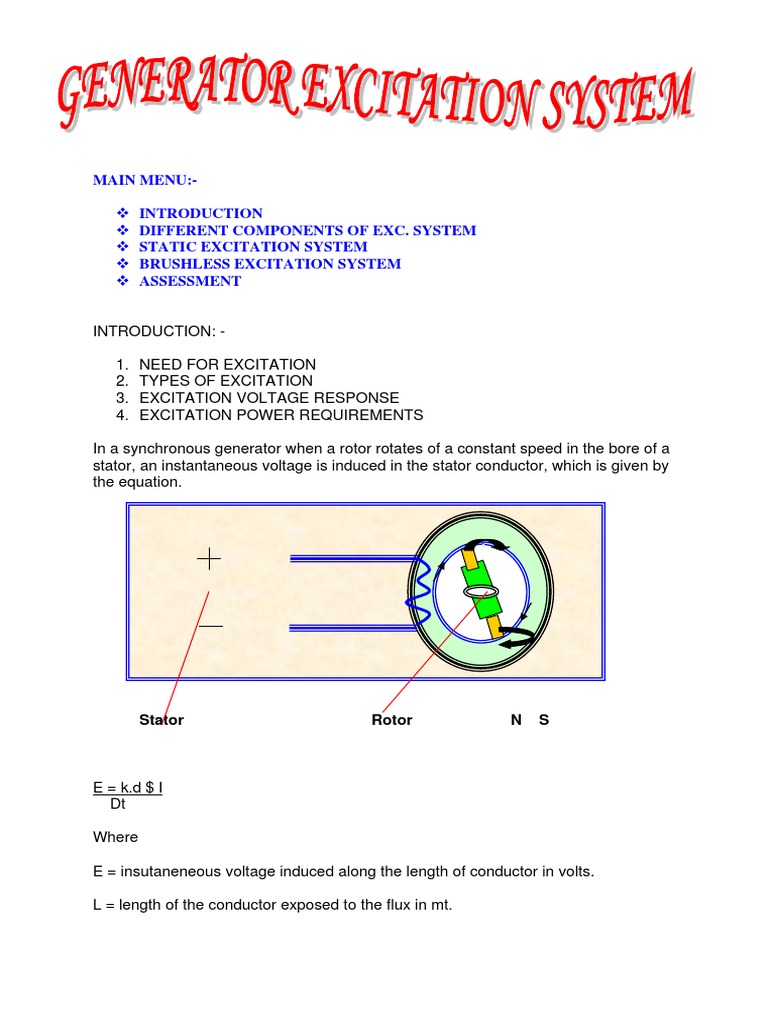 Generator Excitation System PDF Rectifier Direct Current