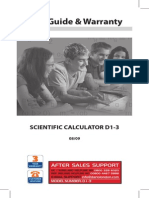 User Guide & Warranty: Scientific Calculator D1-3