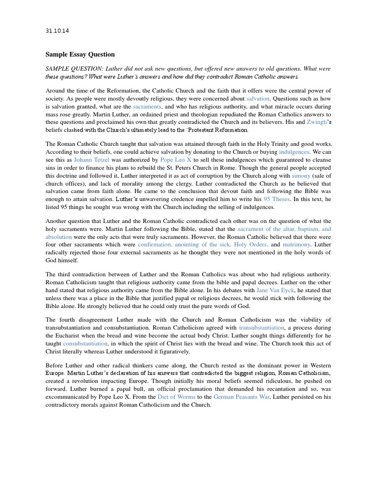 Influence of The Protestant Reformation - Free Essay Example - Words | blogger.com