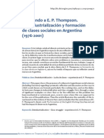 Esperando A E. P. Thompson. Desindustrialización en La Argentina (1976 y 2001) Juan Grigera