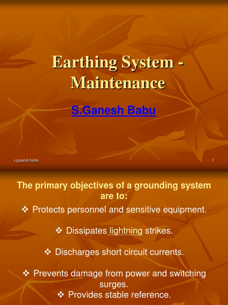 Earthing System Maintenance Essentials | PDF | Electric Current | Force