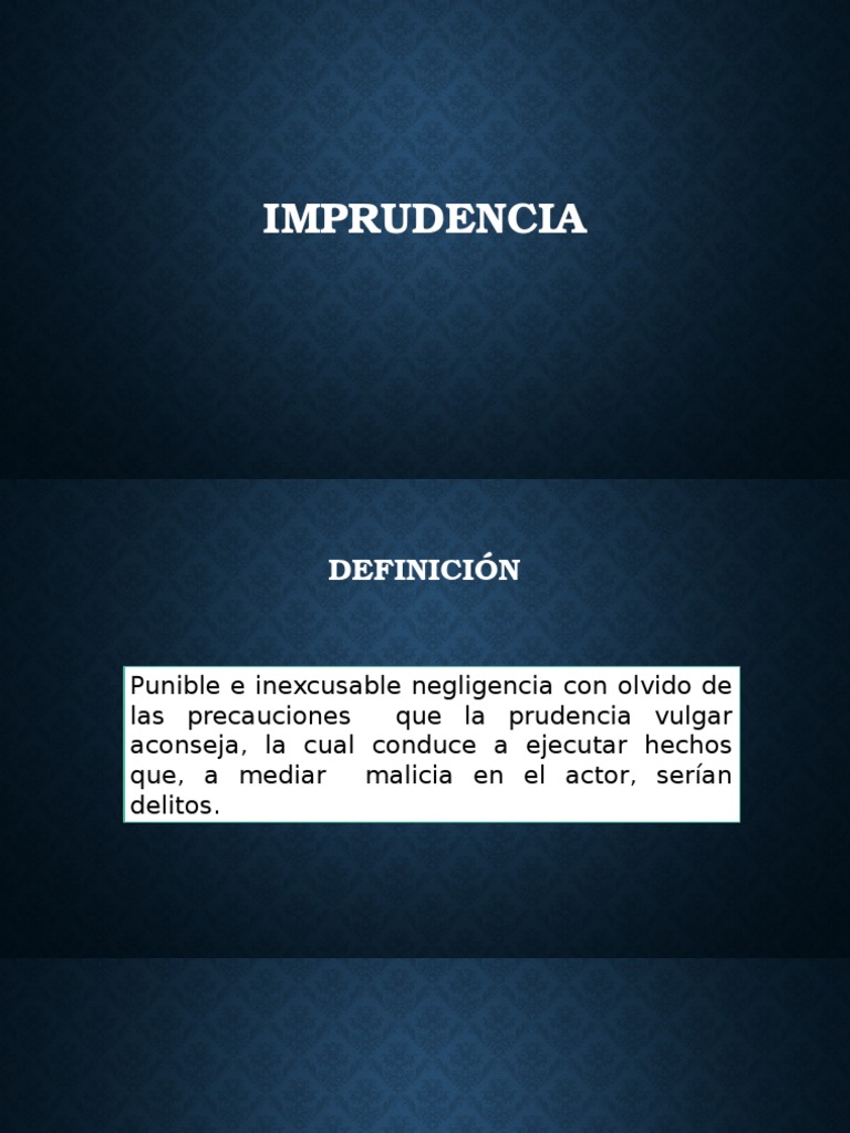Definición y Ejemplos de Imprudencia | PDF | Medicina CLINICA ...