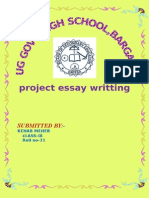 Project Essay Writting: Submitted by