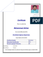 Certificate: Enrollment Agency Supervisor