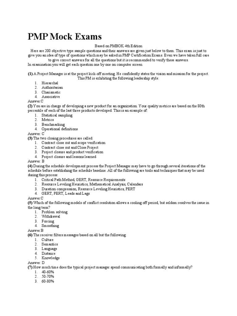 PMP Mock ExamsSabeer Procurement Production And Manufacturing