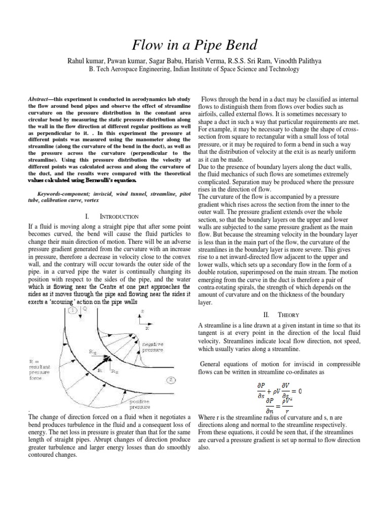 Flow Through Pipe Bend Boundary Layer Fluid Mechanics