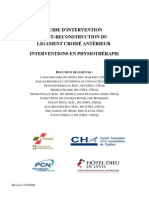 Guide D'Intervention Post Reconstruction Du Ligament Croisé Antérieur Interventions en Physiothérapie