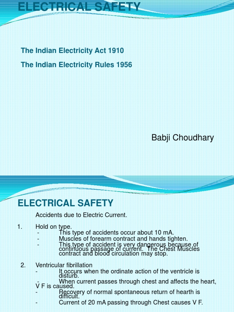 Electrical Safety Regulations and Protections in India Requirements of