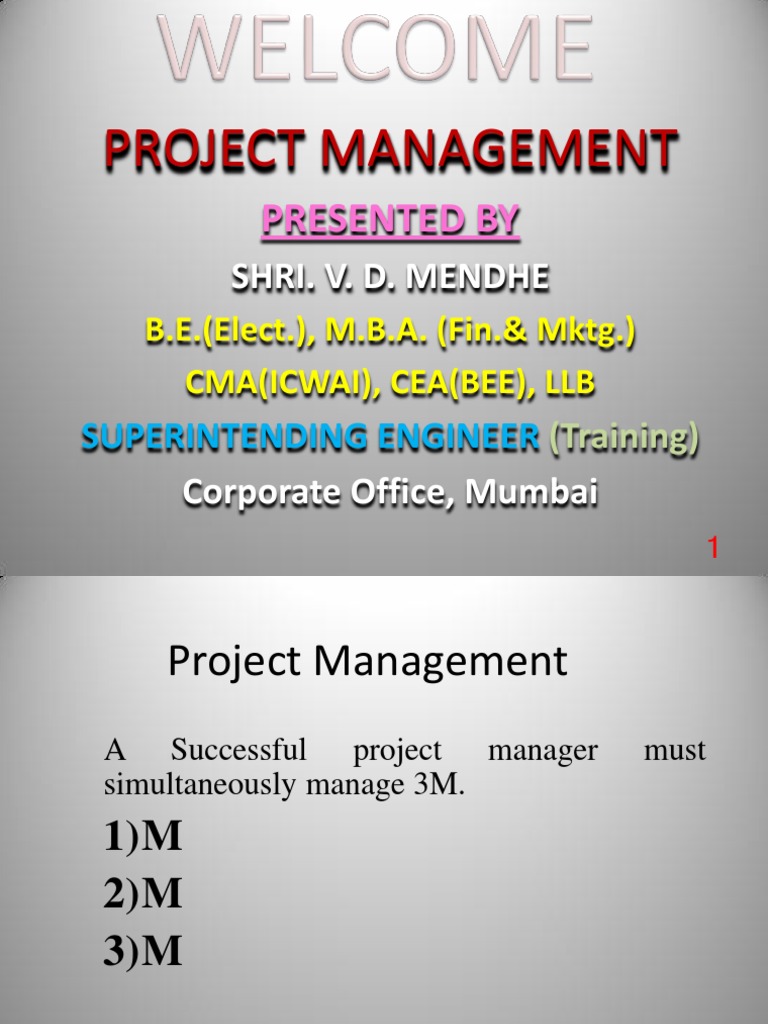 Project Management Presentation | PDF | Projects | Project Management