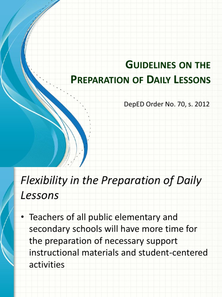 Guidelines On Lesson Logs - DEPED | PDF