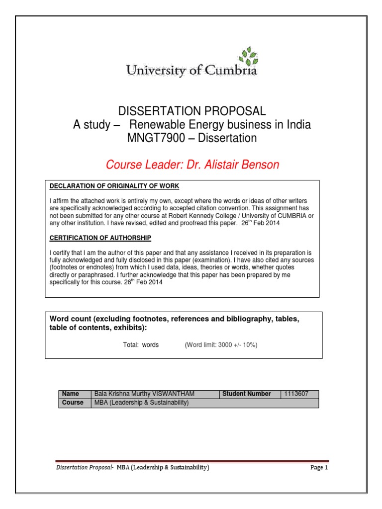 dissertation final proposal