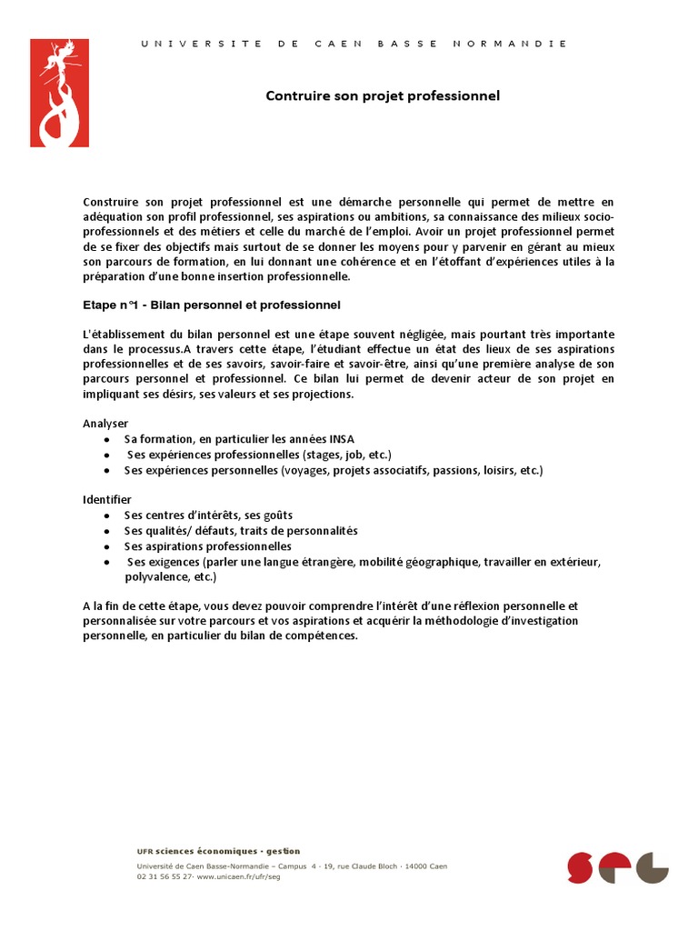 Construire Son Projet Professionnel  Sciences (Général)  Science