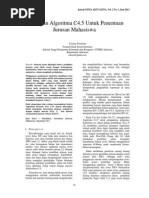 Download Penerapan Algoritma C45 Untuk Penentuan Jurusan Mahasiswa by Zamroni Bonang SN245277022 doc pdf
