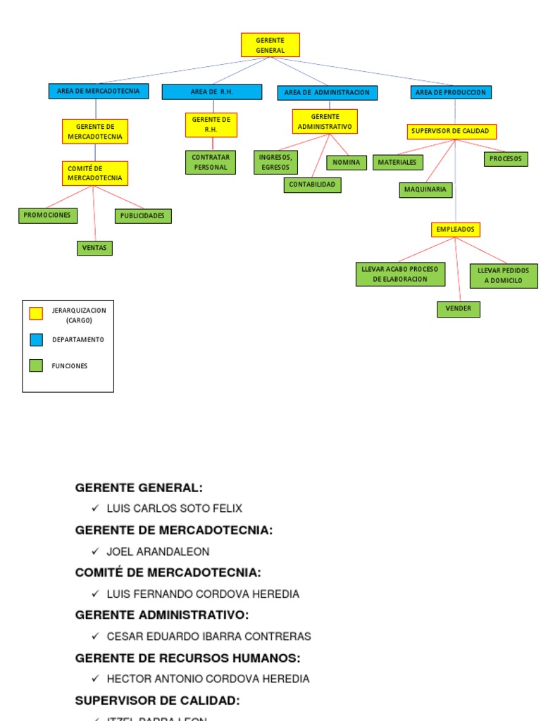 ORGANIGRAMA de microempresa YA.docx | Marketing | Recursos humanos