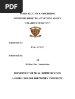 Download Advertising Internship Report of Creative Consultent by Iqr jd Khn SN245278986 doc pdf