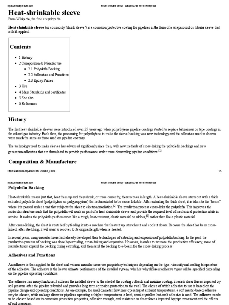 HeatShrinkable Sleeve Wikipedia, The Free Encyclopedia Manmade Materials Building Engineering