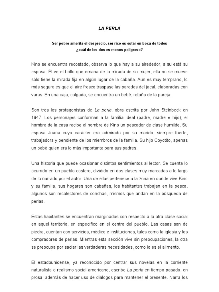 LA PERLA reseña