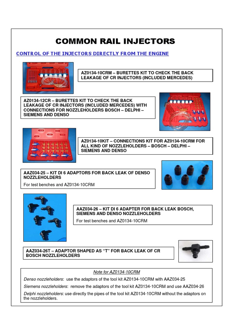 Common Rail Injector Tools Overview | PDF