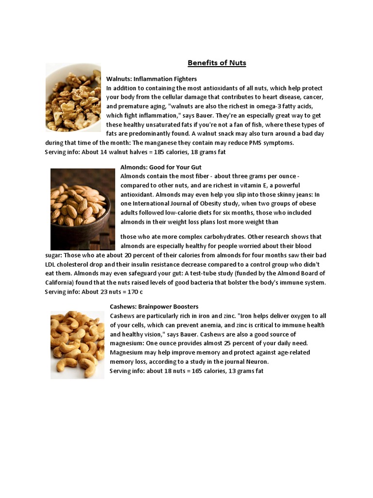 Benefits of Nuts Walnuts Inflammation Fighters PDF Nut (Fruit