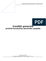 Conditii Generale Privind Furnizarea Serviciilor Postale 2013