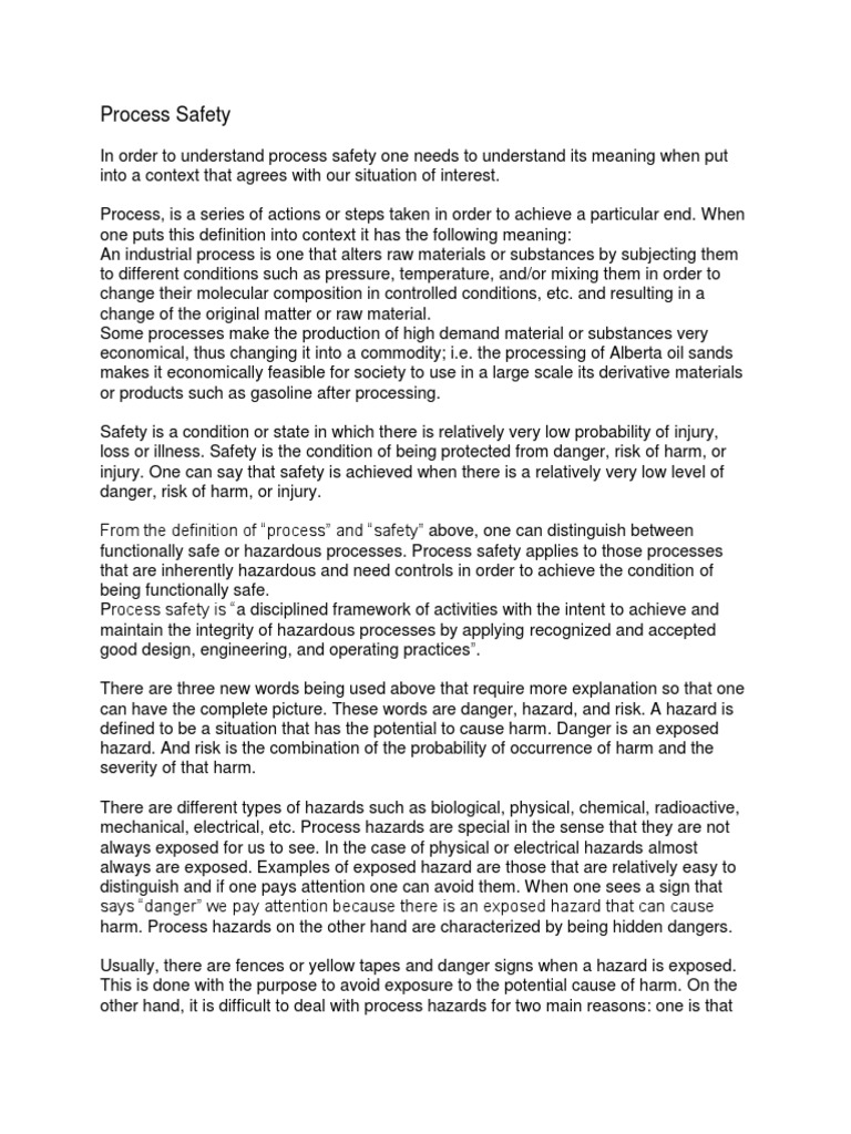 Process Safety and Functional Safety PDF Safety Prevention