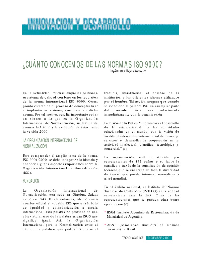 Evolución de la norma ISO 9000 | PDF | Gestión de la calidad | Iso 9000