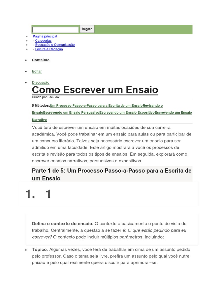 Como Escrever um Ensaio Acadêmico | PDF | Narração | Argumento