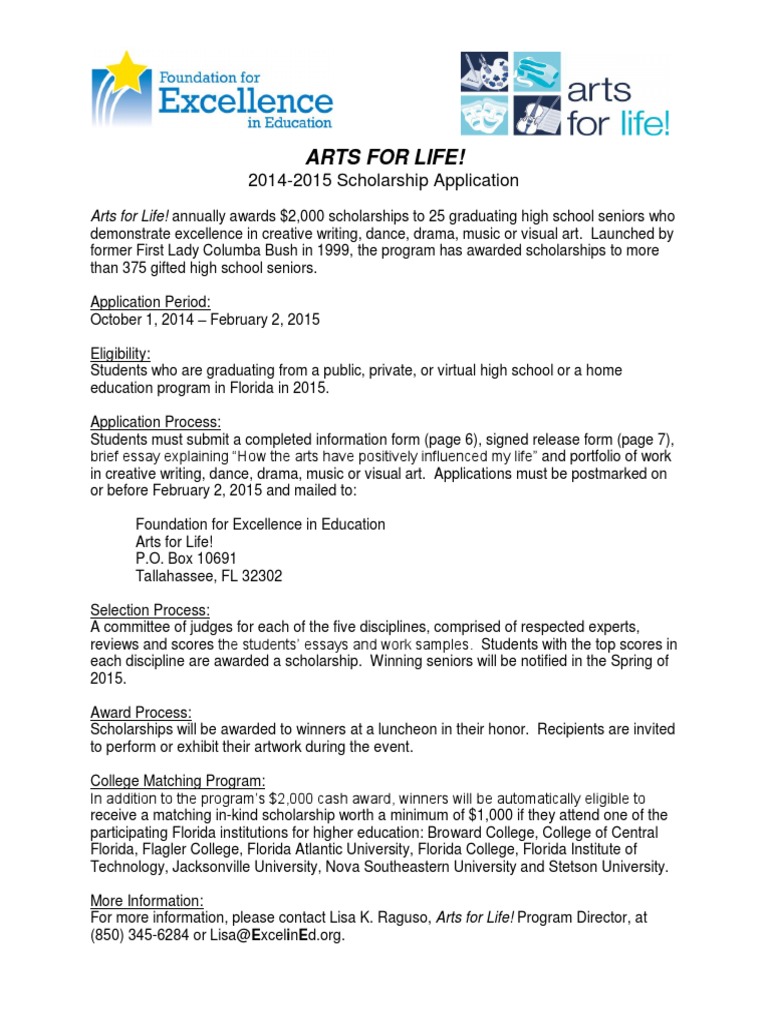 Creative writing college scholarships 2014