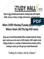 Avid Study Hall Flyer