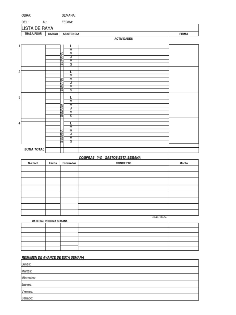 Lista de Raya | PDF