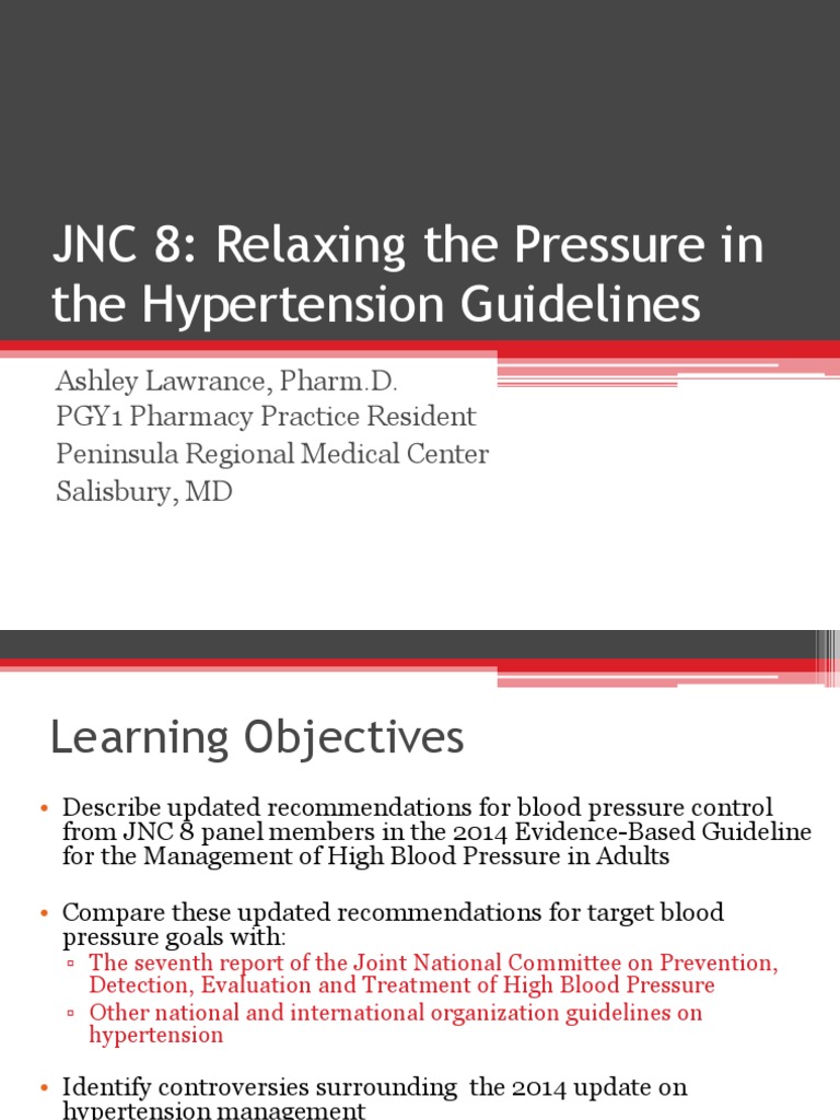 JNC 8 Hypertension Guidelines Update | PDF | Hypertension | Chronic ...