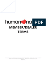 Dealer / MemberTerms and Conditions in Human Nature