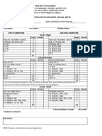 Fine Arts Program, Up Baguio Checklist