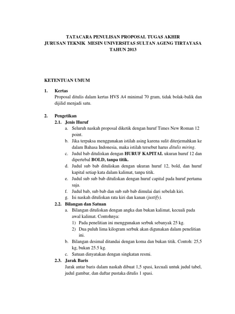 SOP Penulisan Proposal TA | PDF