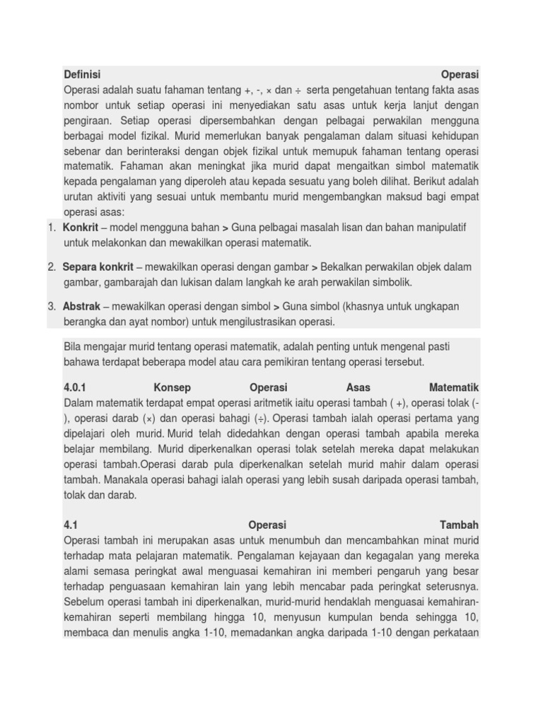 Definisi Operasi | PDF | Karier & Perkembangan | Metode & Bahan Ajar